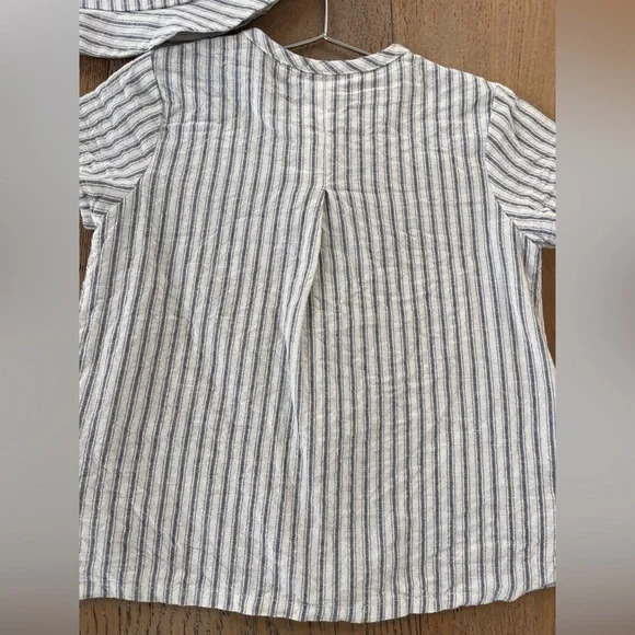 Mayoral 3 piece baby boy linen short set bucket hat striped neutral 12 months - Picture 12 of 12